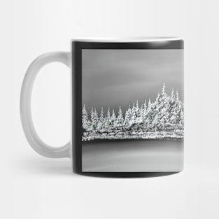 Winter pine trees, snow covered trees Mug